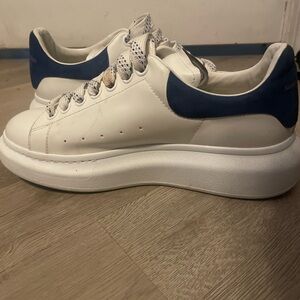 Alexander McQueen White and Blue Sneakers